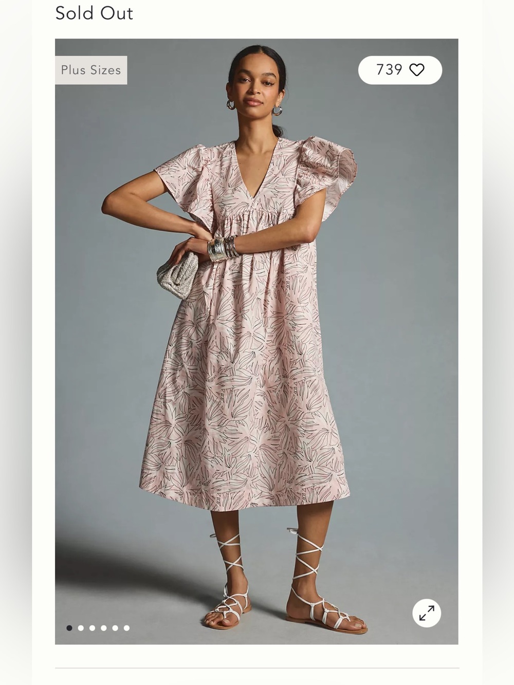 Maeve Printed Flutter-Sleeve Babydoll Dress from Anthropologie